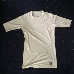 Nike White Compression half sleeve
